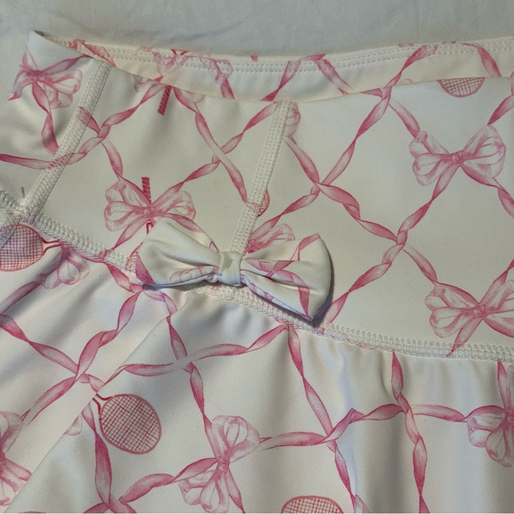 LoveShackFancy Corene Tennis Sporty Active Skort size XXL pink bows - Picture 10 of 10